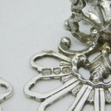 Victorian Sterling Silver Floral Nouveau Menu Holders Antique 1900 Birmingham