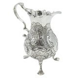 George II Sterling Silver Floral Pattern Paw Foot Cream Jug Antique 1749 London