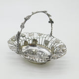 George II Sterling Silver Ornate Sweetmeat Basket Dragon Crest Antique c1755