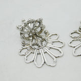 Victorian Sterling Silver Floral Nouveau Menu Holders Antique 1900 Birmingham