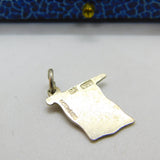 Danish Sterling Silver & Enamel Flag Charm Pendant Antique c1930 Art Deco