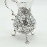 George II Sterling Silver Floral Pattern Paw Foot Cream Jug Antique 1749 London