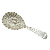 William IV Sterling Silver Floral Pattern Tea Caddy Spoon Antique 1833 London