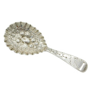 William IV Sterling Silver Floral Pattern Tea Caddy Spoon Antique 1833 London