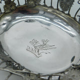 George II Sterling Silver Ornate Sweetmeat Basket Dragon Crest Antique c1755
