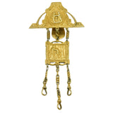 19th Century German Sterling Silver Gilt Ornate Sewing Chatelaine Antique c1860