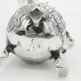 George II Sterling Silver Floral Pattern Paw Foot Cream Jug Antique 1749 London
