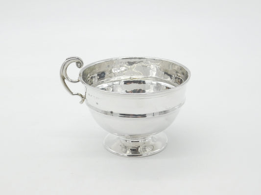 Sterling Silver Wide Scroll Handle Christening Mug 1921 Birmingham Antique