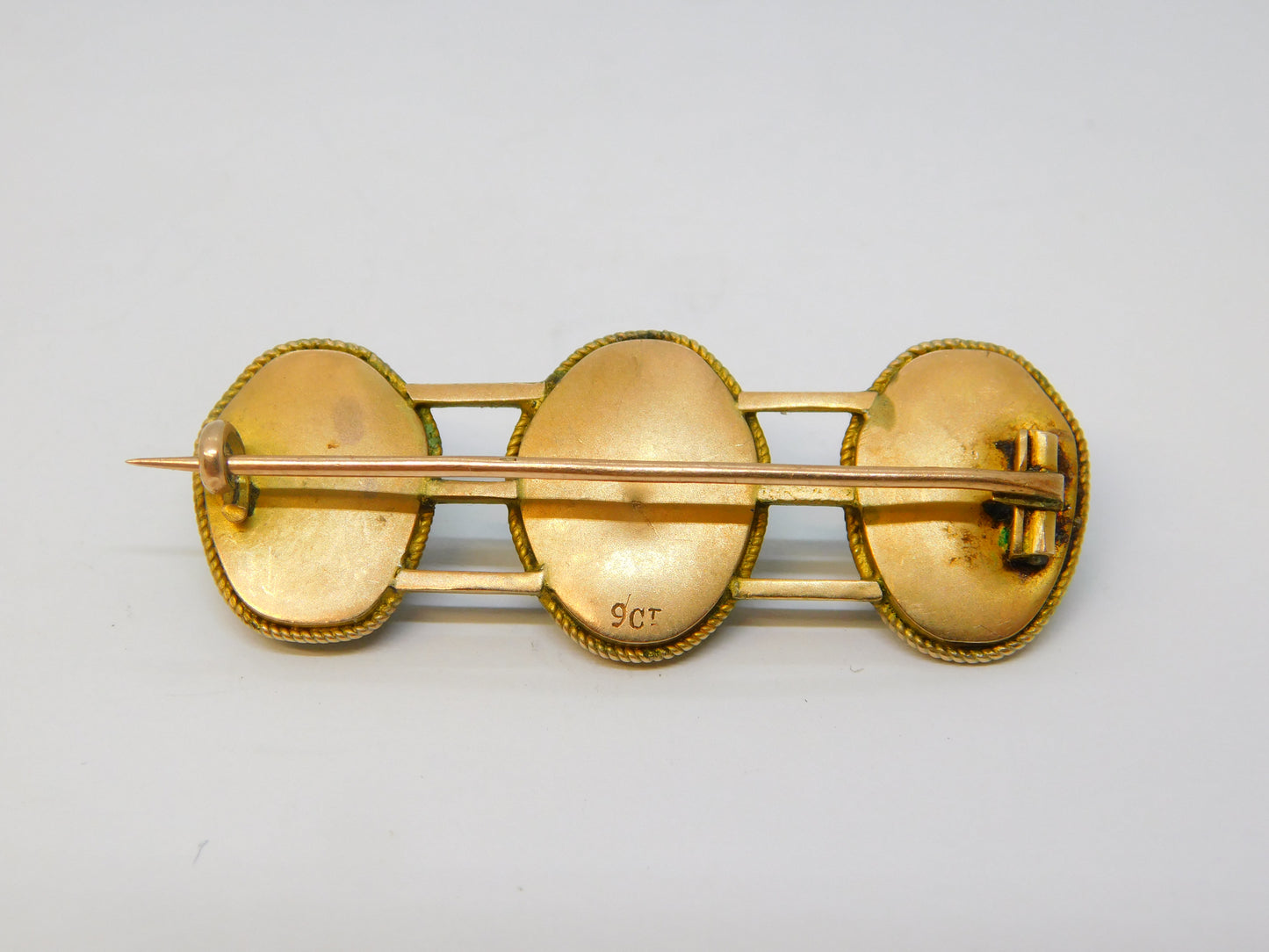 19th Century 9ct Gold Egyptian Revival Scarab Beetle Brooch Antique c1890