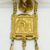 19th Century German Sterling Silver Gilt Ornate Sewing Chatelaine Antique c1860