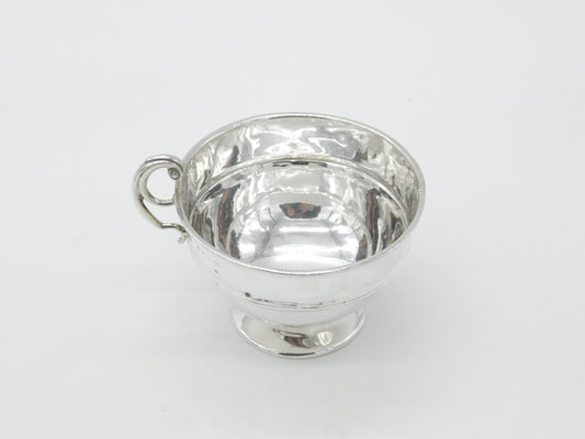 Sterling Silver Wide Scroll Handle Christening Mug 1921 Birmingham Antique