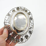 George II Sterling Silver Ornate Sweetmeat Basket Dragon Crest Antique c1755