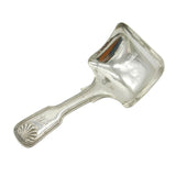 William IV Sterling Silver Square Bowl Tea Caddy Spoon Antique 1834 Birmingham