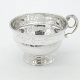 Sterling Silver Wide Scroll Handle Christening Mug 1921 Birmingham Antique