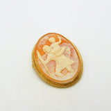 9ct Gold Carved Shell Cameo St Christopher Brooch Vintage 1965 Birmingham