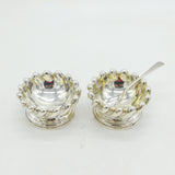 George IV Pair of Sterling Silver Order of Bath Salt Cellars Antique 1828 London