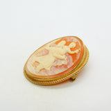9ct Gold Carved Shell Cameo St Christopher Brooch Vintage 1965 Birmingham