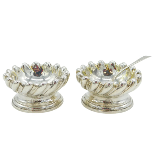George IV Pair of Sterling Silver Order of Bath Salt Cellars Antique 1828 London