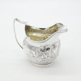 Georgian Sterling Silver Floral Pattern Cream Jug 1790 London John Muns Antique