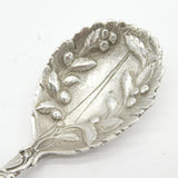 Sterling Silver Floral Pattern Tea Caddy Spoon Vintage 1982 Sheffield