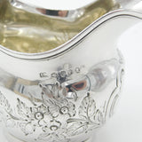 Georgian Sterling Silver Floral Pattern Cream Jug 1790 London John Muns Antique