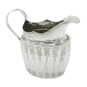 Irish George III Sterling Silver Floral Fluted Cream Jug Antique 1801 Dublin