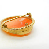 9ct Gold Carved Shell Cameo St Christopher Brooch Vintage 1965 Birmingham