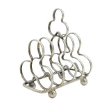 Edwardian Sterling Silver Novelty Clubs Suit Toast Rack Antique Sheffield