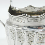 Irish George III Sterling Silver Floral Fluted Cream Jug Antique 1801 Dublin
