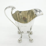 Edwardian Sterling Silver Fluted Cream Jug on Ball Feet Antique 1910 Birmingham