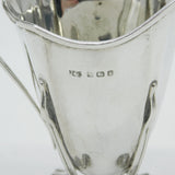 Edwardian Sterling Silver Fluted Cream Jug on Ball Feet Antique 1910 Birmingham