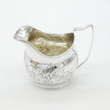 Georgian Sterling Silver Floral Pattern Cream Jug 1790 London John Muns Antique