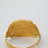 Georgian 18ct Gold, Rough Emerald Mourning Ring 'Thomas Walker, 1835' Antique