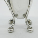 Edwardian Sterling Silver Fluted Cream Jug on Ball Feet Antique 1910 Birmingham