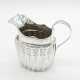 Irish George III Sterling Silver Floral Fluted Cream Jug Antique 1801 Dublin