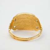 Georgian 18ct Gold, Rough Emerald Mourning Ring 'Thomas Walker, 1835' Antique