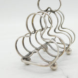 Edwardian Sterling Silver Novelty Clubs Suit Toast Rack Antique Sheffield