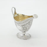 Victorian Sterling Silver Floral Pedestal Cream Jug 1884 London Charles Harris