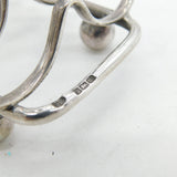 Edwardian Sterling Silver Novelty Clubs Suit Toast Rack Antique Sheffield