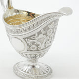 Victorian Sterling Silver Floral Pedestal Cream Jug 1884 London Charles Harris