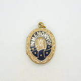 Victorian 9ct Gold Back & Front Enamel 'In Memory Of' Mourning Locket Antique c1880