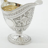 Victorian Sterling Silver Floral Pedestal Cream Jug 1884 London Charles Harris