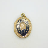 Victorian 9ct Gold Back & Front Enamel 'In Memory Of' Mourning Locket Antique c1880