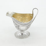 Victorian Sterling Silver Floral Pedestal Cream Jug 1884 London Charles Harris