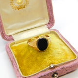 9ct Yellow Gold & Onyx Set Gents Signet Ring Vintage 1965 London
