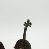 Victorian Pair of Carved Stained Oak Violin Form Picture Frames Antique c1880