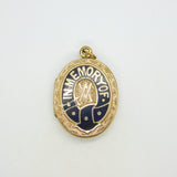 Victorian 9ct Gold Back & Front Enamel 'In Memory Of' Mourning Locket Antique c1880