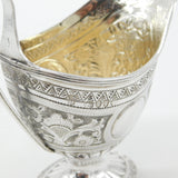 Victorian Sterling Silver Floral Pedestal Cream Jug 1884 London Charles Harris