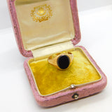 9ct Yellow Gold & Onyx Set Gents Signet Ring Vintage 1965 London