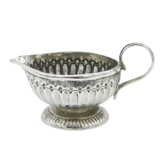 George II Sterling Silver Shilling Coin Set Cream Jug Antique c1750 London